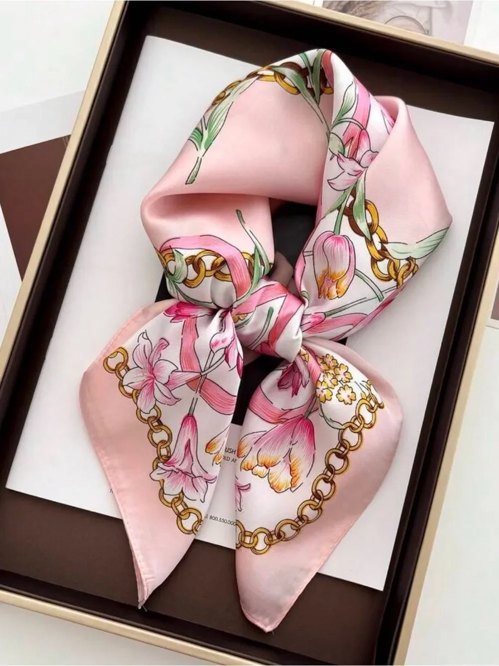 Pink Floral Chain Print Scarf M801